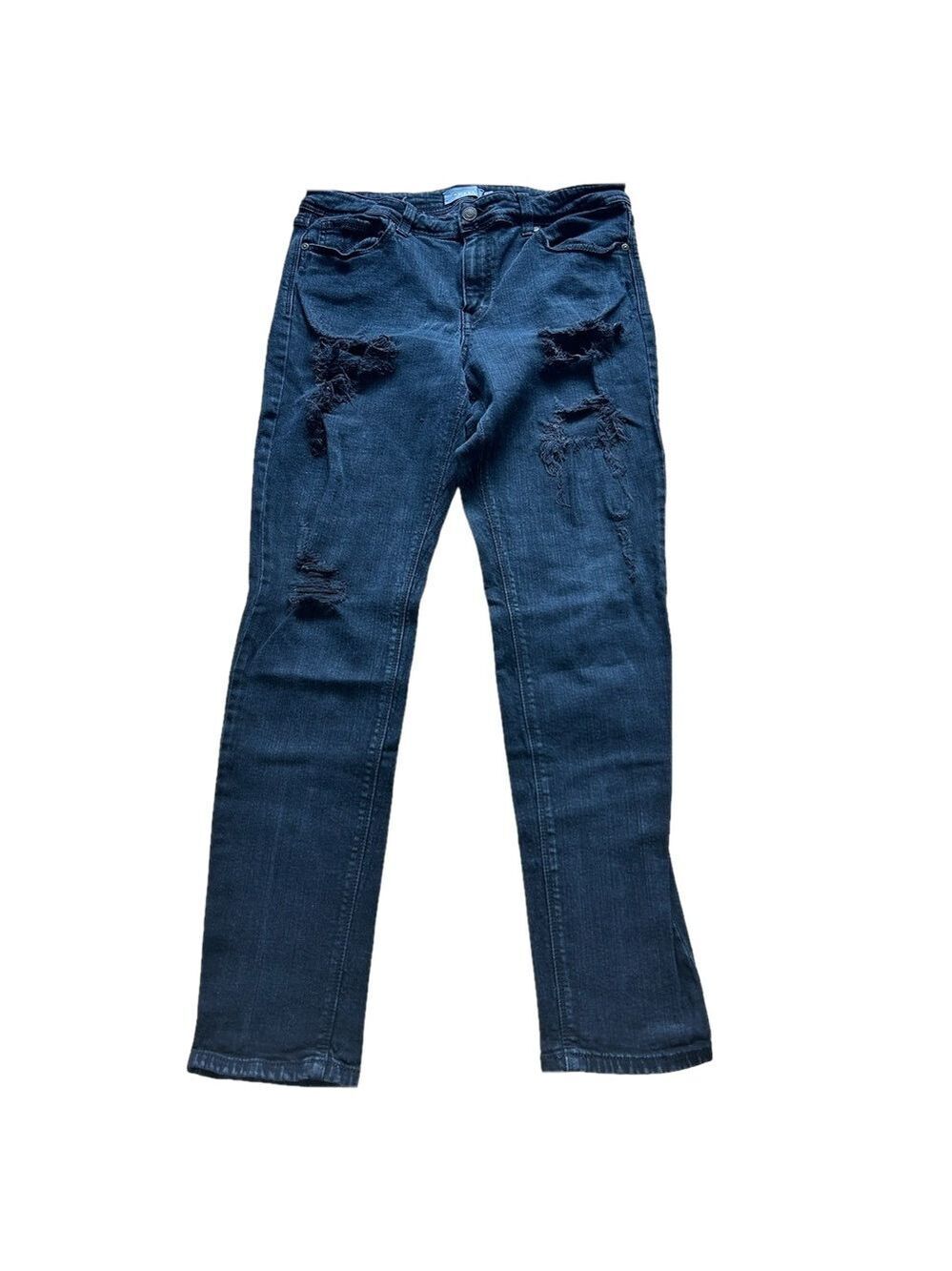 Oasis by Eunina Black Distressed Denim Jeans Size 13